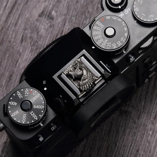 Eagle Motif Metal Hot Shoe Cover for Fujifilm X100VI XT30III for Nikon Silver