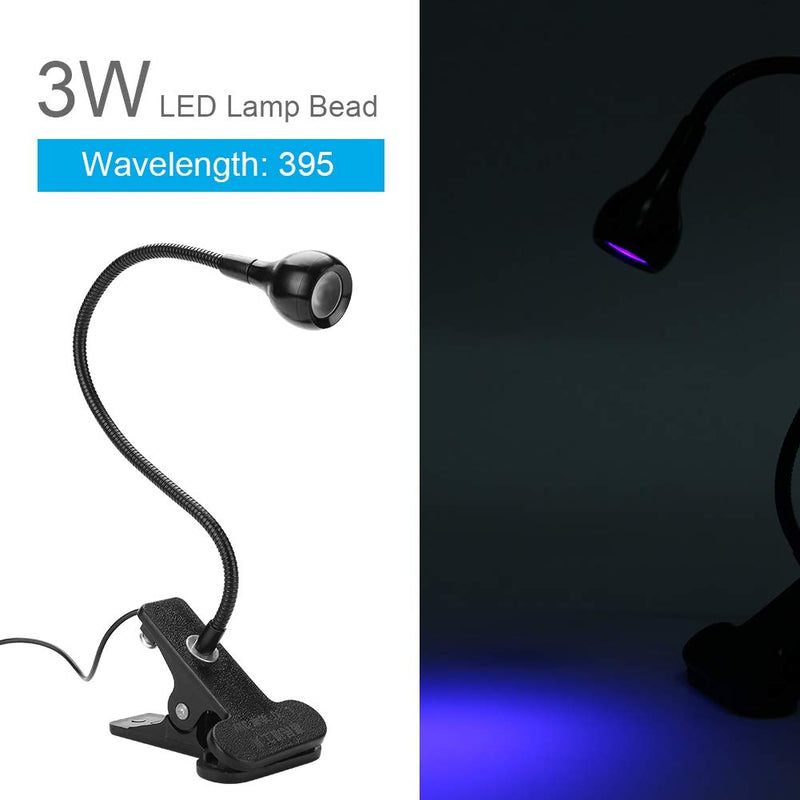 [Australia - AusPower] - Zopsc USB 3W LED UV Ultraviolet Phone Glue Curing Lamp,Portable Clamp Flexible 360 ° Desk Lamps,395 Wavelength,Plug and Play,for Repairing Phones,Fluorescent Agent detection,Fluorescent Banknote 