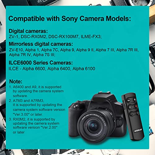 Wireless Remote Control Camera Shutter Release for Sony Replces RMT-P1BT Black for Sony