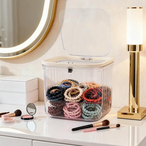 THMINS 2 Pack Hair Accessories Organizer for Girls,Clear Storage Box Big 2 Pack Clear