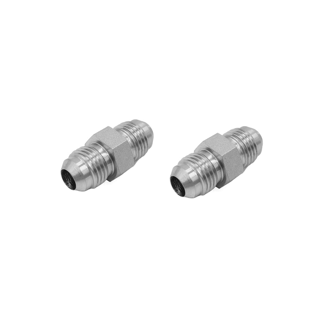 (2-PACK) 2403-06-06 Hydraulic Hose Adapter Fitting 3/8" Male JIC 37° Flare (9/16"-18UNF) × 3/8" Male JIC 37° Flare (9/16"-18UNF) SAE Straight Pipe Joints Tube Connector Carbon Steel