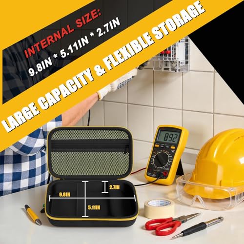 Comecase hard multimeter case for Fluke 87V MAX, 87V, 88V, and 179 with black and yellow holster pocket