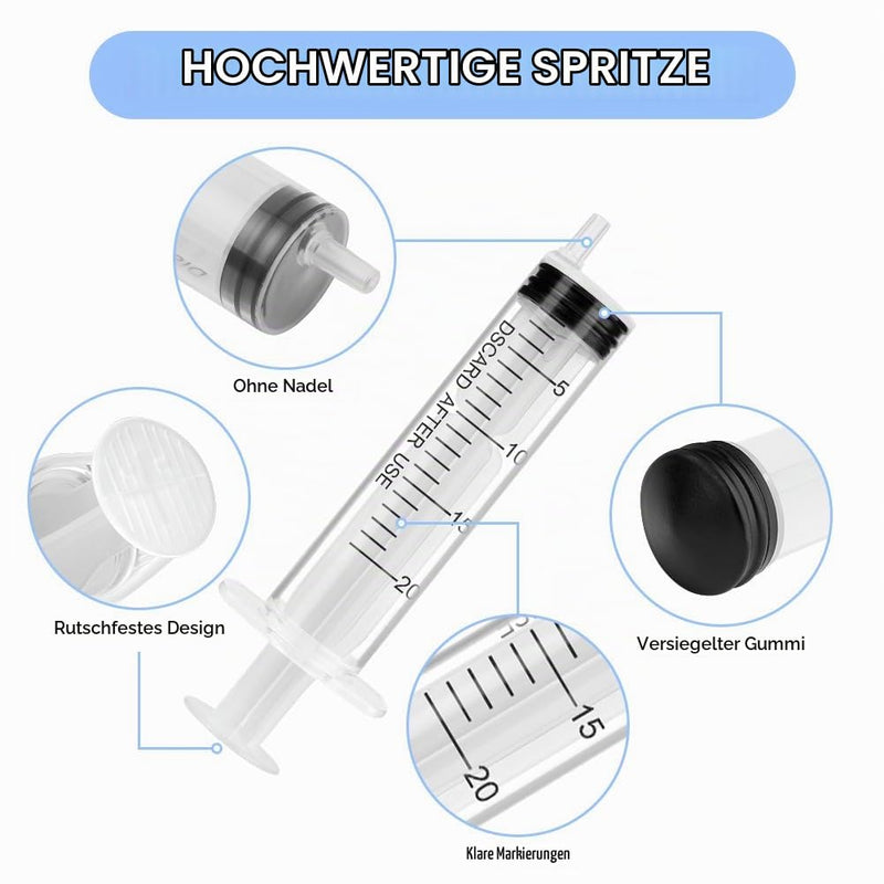 Offcup Syringe Set with Blunt Needle, 6 x Syringe 20 ml and Cannula | Plastic tube disposable syringes plastic syringe for liquids, hobbies, model making and home work 6 pieces, 20 ml
