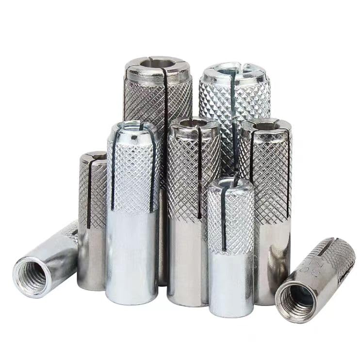 [Australia - AusPower] - Wensilon(20 pcs)3/8"-16 Premium Zinc Plated Carbon Steel Drop in Anchors Assortment, Knurled Drop-in-Anchor for Solid Concrete, Internal Forced Expansion Screw Bolts 3/8"-16 20 