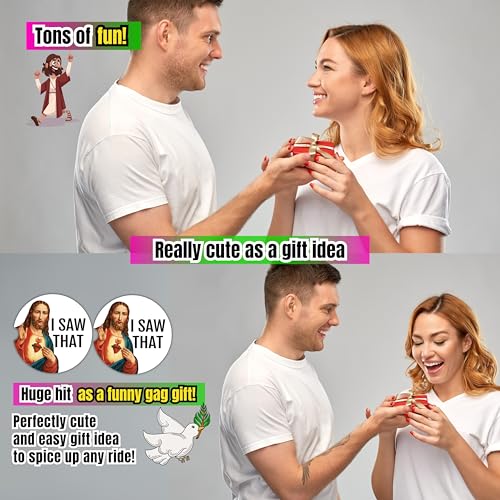 Funny Car Coasters for Cup Holders, 2 Pack Jesus I Saw that Car Accessories