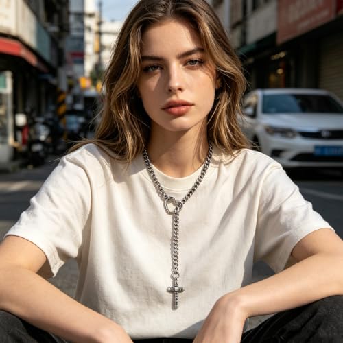 Cupimatch Cross Necklace Stainless Steel Gold Religious Christian Pendant