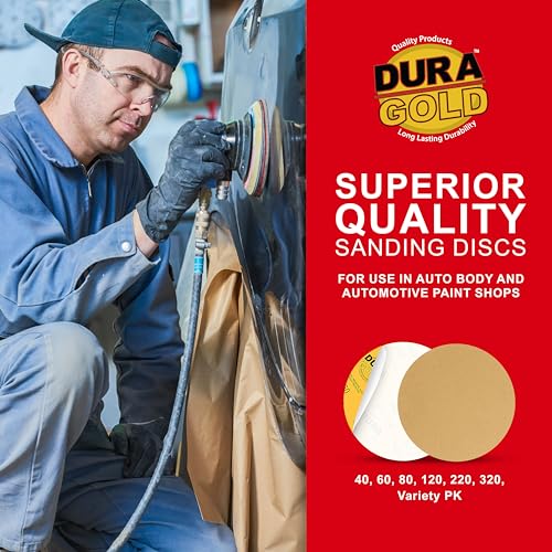 Dura-Gold 8-inch gold PSA sanding discs, assorted grits 40–320, 2 each variety pack