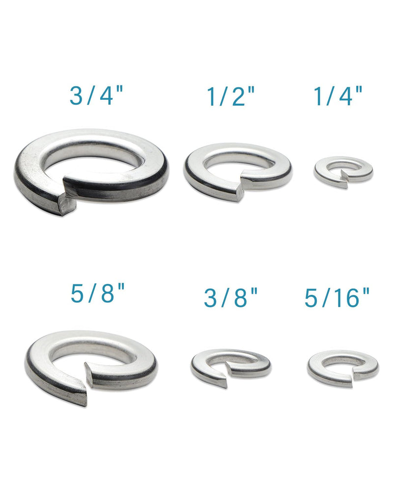 [Australia - AusPower] - 1/4" Spring Lock Washers - 304 Stainless Steel - Pack of 50 - Secure Fastening and Rust Resistance 1/4" 