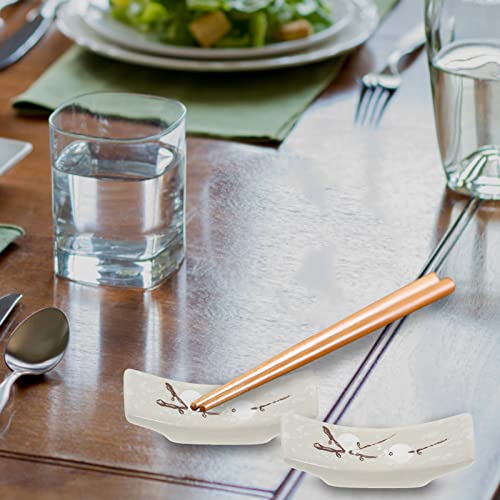 Alipis Japanese Style Chopsticks Rest Set 12 pack Spoon and Chopstick Rest for Dining Table Ceramic Chopstick Holder Stand Utensil Organizer for Family Meals Smooth Easy-Clean Design