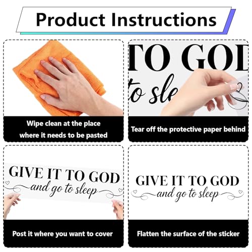 Give It to God Wall Decal God Quotes Wall Decor Stickers Big Black Inspirational Words Self Adhesive Vinyl Removable Modern Aesthetic Design Art for Home Bedroom Living Room God Quote