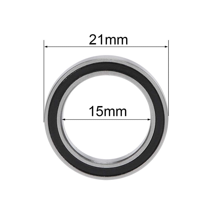 [Australia - AusPower] - uxcell 6702-2RS Deep Groove Ball Bearings Z2 15mm x 21mm x 4mm Double Sealed Chrome Steel 10pcs 15x21x4mm 