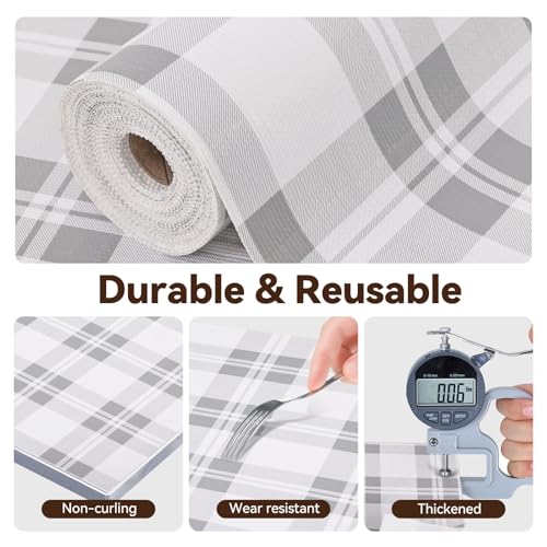 Drawer Shelf Liner for Kitchen Cabinets, Non Adhesive Slip Resistant Shelf Paper Easy to Clean, Strong Grip Thickened Waterproof Washable Mats for Pantry Shelves Cupboard Dresser(Grey, 24 in x 10 FT) 23.6"W x 118.1"L Gray
