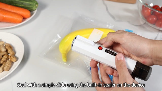 Mini Handheld Vacuum Sealer with 30 Reusable Seal Bags, Type‑C Charging 30 PCS+Vacuum Pump