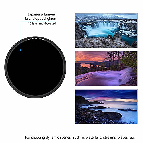 JJC 62mm ND Filter ND1000 Fixed 10-Stop Neutral Density for Camera Lens