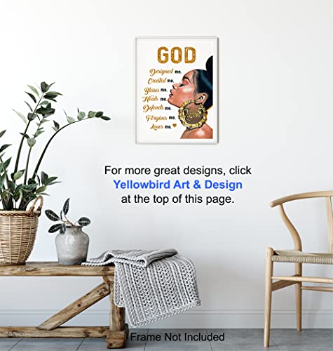 African American Art - Black Art - spiritual Religious Wall Decor - Black women - Inspiration Christian Gifts for Women, African Americans Black Girl - Christian Wall Decor- Faith God Wall Art & Decor 8"L x 10"W