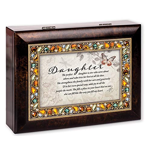 Cottage Garden Daughter You Fill My Heart Amber Earth Tone Jeweled Music Box Plays You are My Sunshine