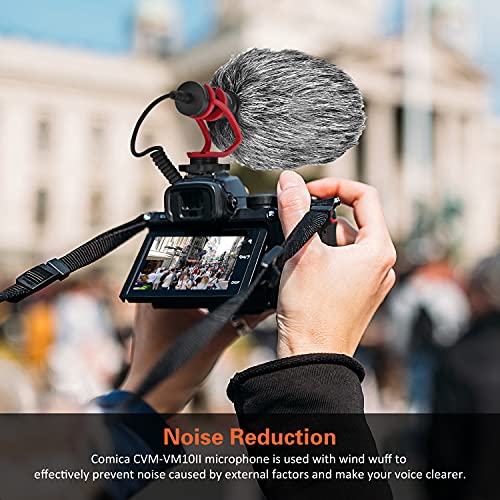 COMICA CVM-VM10II Universal Shotgun Microphone for Camera, iPhone, Android Red