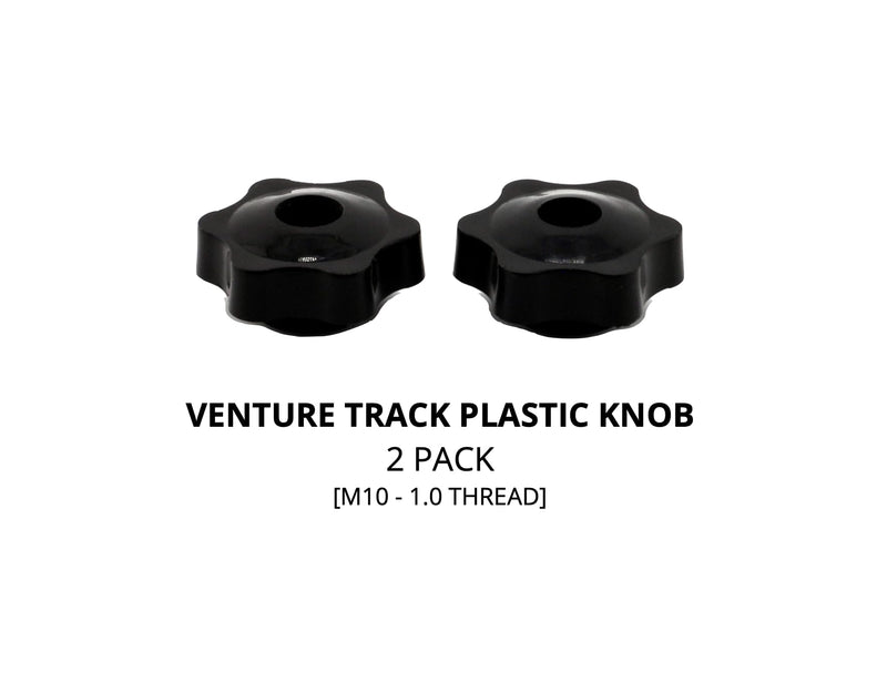 [Australia - AusPower] - VanEssential L-Track Fastening Knob Single Stud Bolt M10 x 1.0 Thread (Metric) Plastic Venture Track Accessory Black - 2pcs Knobs (2 Pack) 