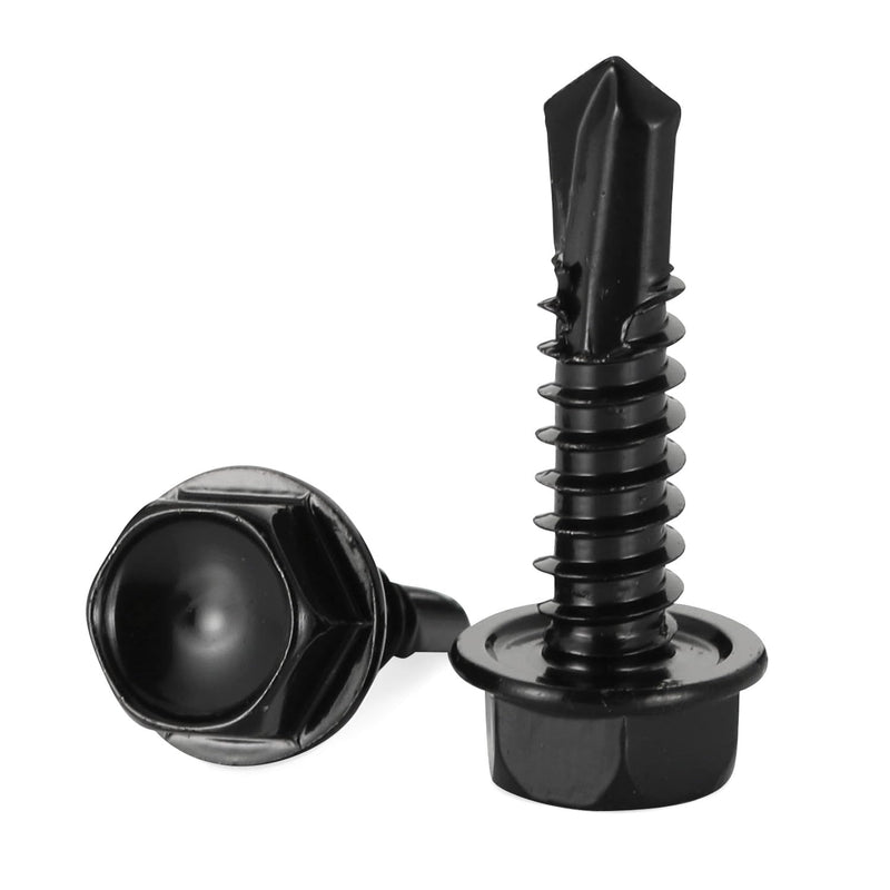 [Australia - AusPower] - #10 x 3/4" Hex Washer Head Self Tapping Drilling Screws Black Finish, 410 Stainless Steel, 50 PCS #10 x 3/4" 