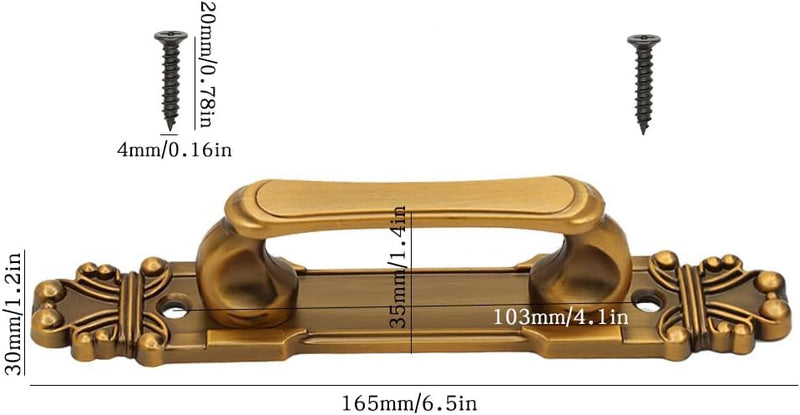 [Australia - AusPower] - European Style Barn Door Handle Antique Door Pull Handle Metal Sliding Door Handle for Cabinet Hardware Drawer Cupboard Accessory (2) 2 