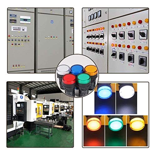 GTIWUNG Pack of 10 AC DC 24V Energy-Saving LED Indicator Signal Light, LED Indicator Light, Control Light, 22mm Thread