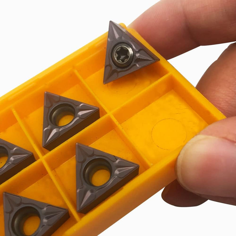 TCMT16T304 Carbide Indexable Inserts with M4x10 Screws/T15 Tool | 21 pieces with TCMT32.51 plates suitable for turning and milling on lathes including alloy steel hex screws 10psc TCMT16T304+10pcs screws