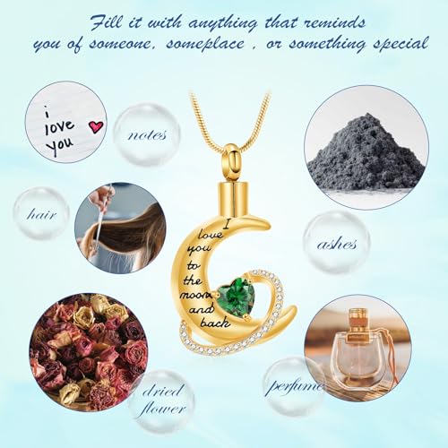 Moonstone Cat Cremation Jewellery for Ashes Pet Urn Necklaces for Men Women Lovely Cat Memorial Keepsakes Urn Pendant Necklaces Locket Jewellery C-Gold