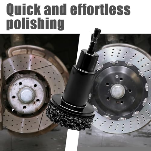 Wheel Bolt and Hub Grinder with 5 Spacers, Wheel Hub Cleaning Tool, Quick Rust Removal for Wheel Bolts and Rotors. Suitable for Drills or 1/2 Inch Impact Bolt