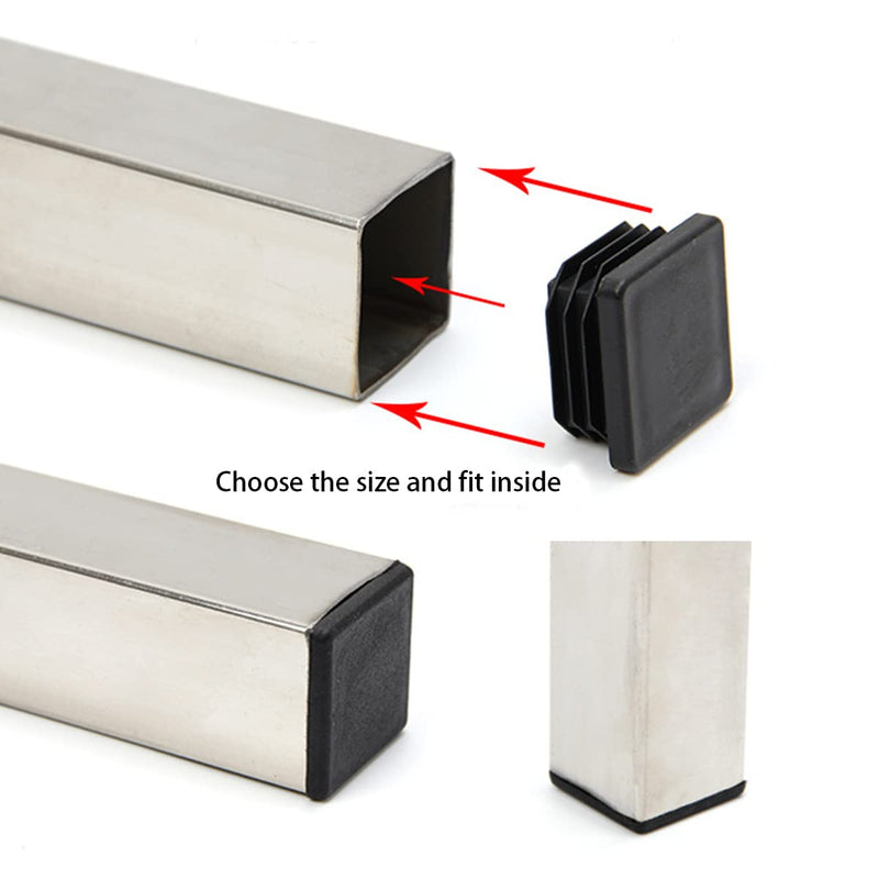 [Australia - AusPower] - 1.5 Inch (38 mm) Square Plastic Plugs Tubing End Caps for Square Tubing Post (8 Pack) 1.5 Inch 8 Pack 