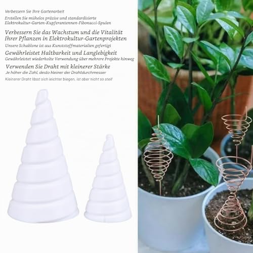 2 Piece Fibonacci Coil Winder Electric Culture Gardening Copper Coil Antennas Winding Jig Garden Aerial Making Tool Plant Stakes