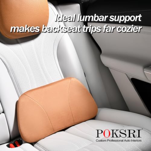 Lumbar Support Pillow,Back Pain Relief Cushion,fits tightly around the waist,Memory Foam,Skin-friendly Suede Fabric,fit Car Drive,Office chair,Rest seat,Improve Posture,Portable,15.5''Lx 8.7''H Off-white
