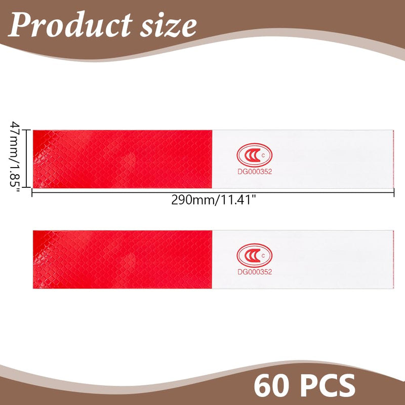 WADORN 11.4x1.9 Inch Self-Adhesive Reflective Tape, Waterproof High-Strength Reflector Tape Conspicuity Safety Reflector Strips Caution Warning Tape for Cars Trucks Boats Road Signs Trailer Reflector