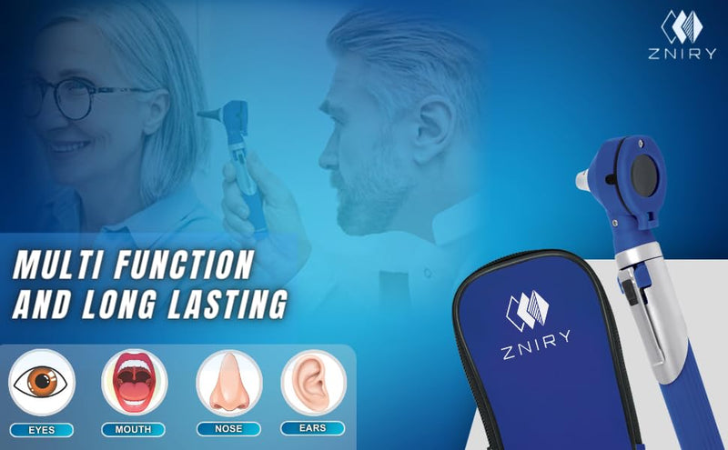 [Australia - AusPower] - Fiber Optic Mini Otoscope - Ear Scope with Light for Infection Detection, Wax Removal, and at-Home ENT Exams (Red Color) 