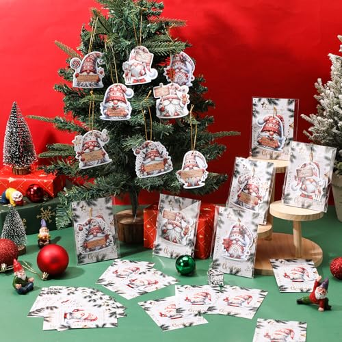 Loopeer 32 Sets Christian Christmas Ornaments Gifts with Bible Card Air Freshener Scented Hanging Gnome Religious Christmas Ornaments for Tree Women Men Family Church