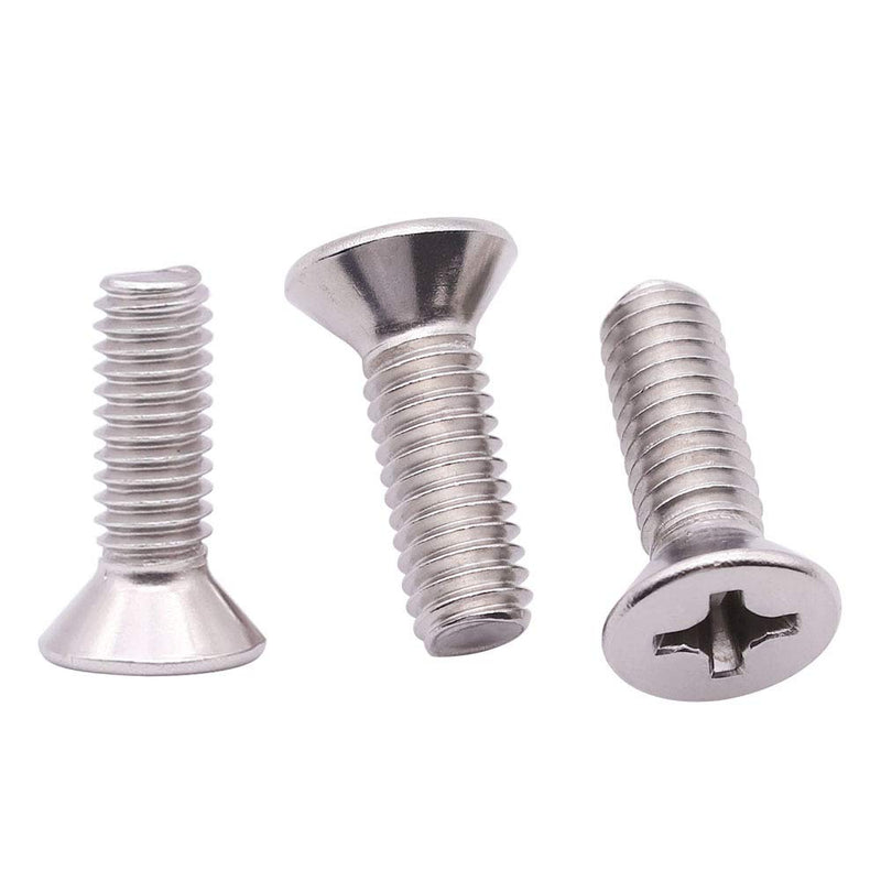 [Australia - AusPower] - #8-32 x 1/2" (100 Pack) Phillips Flat Head Machine Screws, Stainless Steel 304 (18-8), UNC Coarse Thread, Countersunk Head Machine Screws, Phillips Drive #2 #8-32 x 1/2" 100 