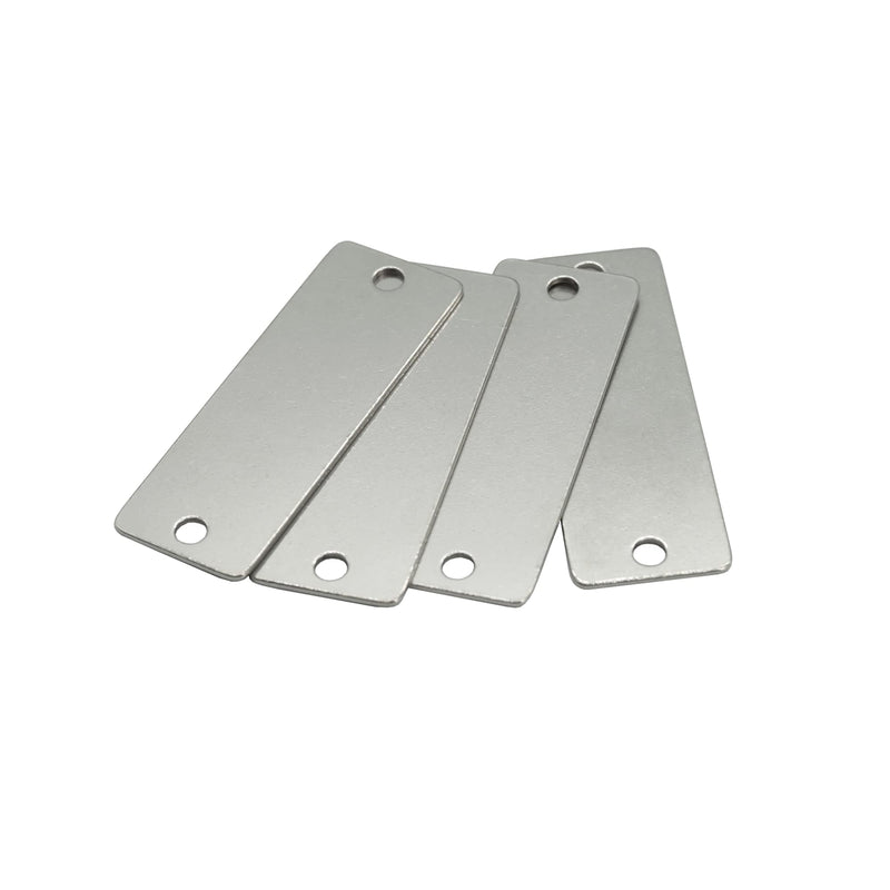 StayMax 100 Pack Stainless Steel Blank Tags Engraving Blanks Rectangle Stamping Blanks with Two Holes