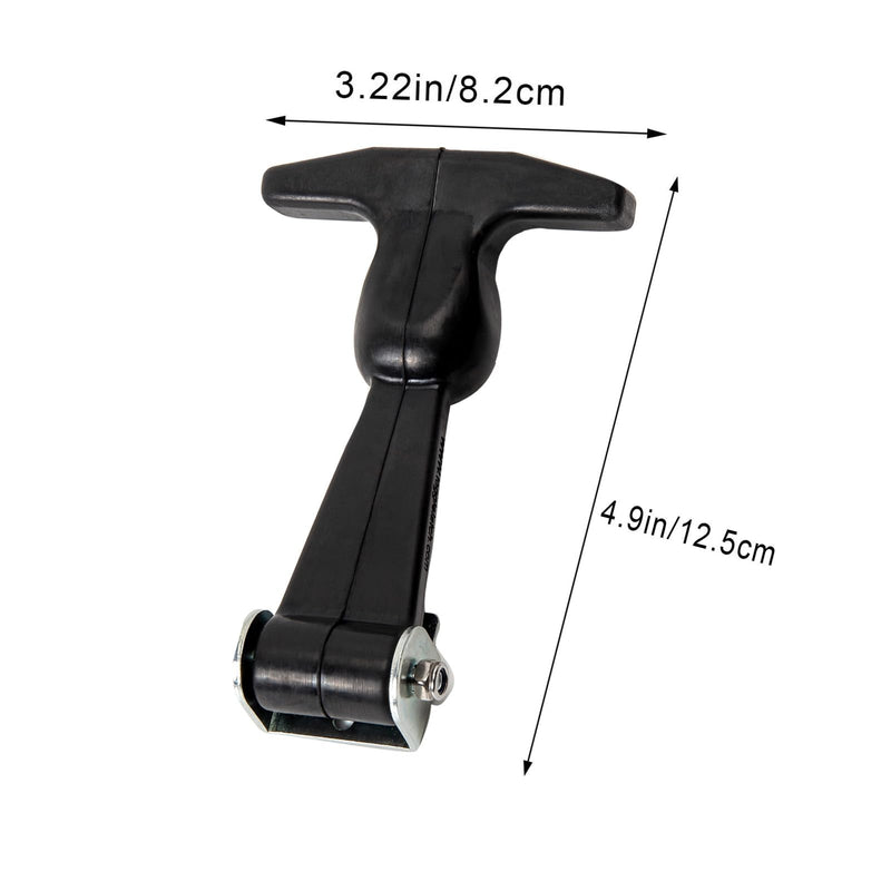 [Australia - AusPower] - Rubber Hood Latch -2 Pack Elastic Rubber Flexible T-Handle Hasp Draw Latches- Stainless Steel Brackets for Tool Box, Cooler, Golf Cart or Engineering Machine Hood 