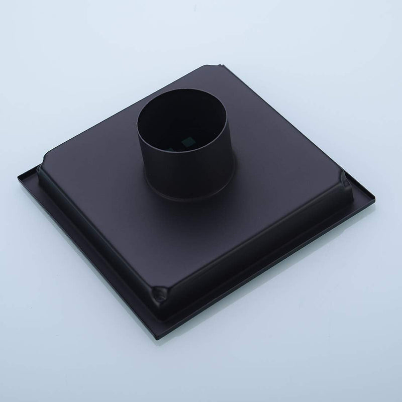 6 inch Stainless Steel Shower Floor Drain with Threaded Adapter, Removable Grid Cover, Black Matte Black