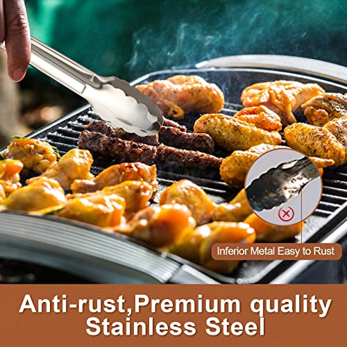 12 Pack Serving Tongs Kitchen Tongs, Buffet Tongs, Stainless Steel Food Tong Serving Tong, small tongs 7Inch (Pack of 2)