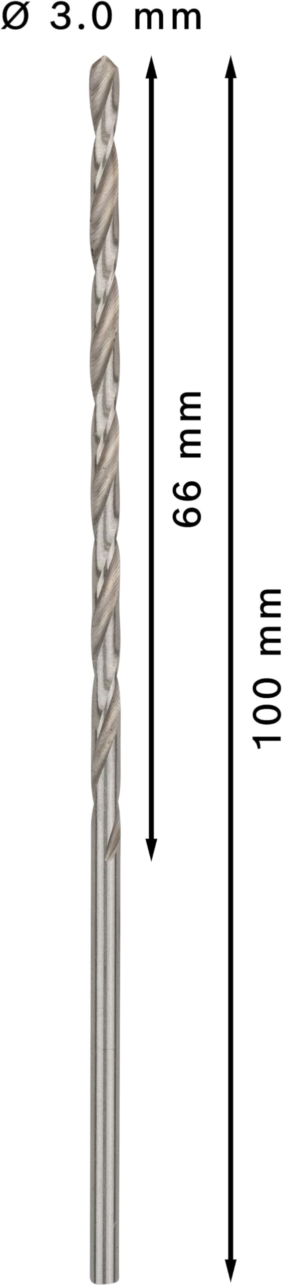 [Australia - AusPower] - Bosch 5 x PRO Metal HSS-G Twist Drills Long (for Non-Ferrous Metals, Steel, Diameter 3.00 mm, Professional Accessories Drill/Screwdriver) Ø 3 mm Pack of 5 