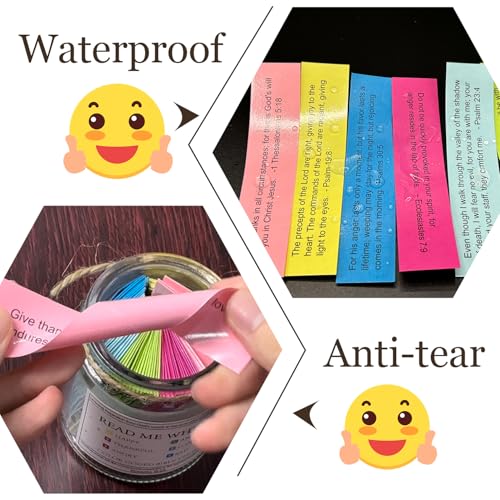 Read Me When Bible Verses Jar For Daily Encouragement, Color Coded Bible Verses in a Jar, Motivational Daily Prayer Jars, Scripture Cards, Christmas Gifts， Christian Gifts for Women, Men Basic Style