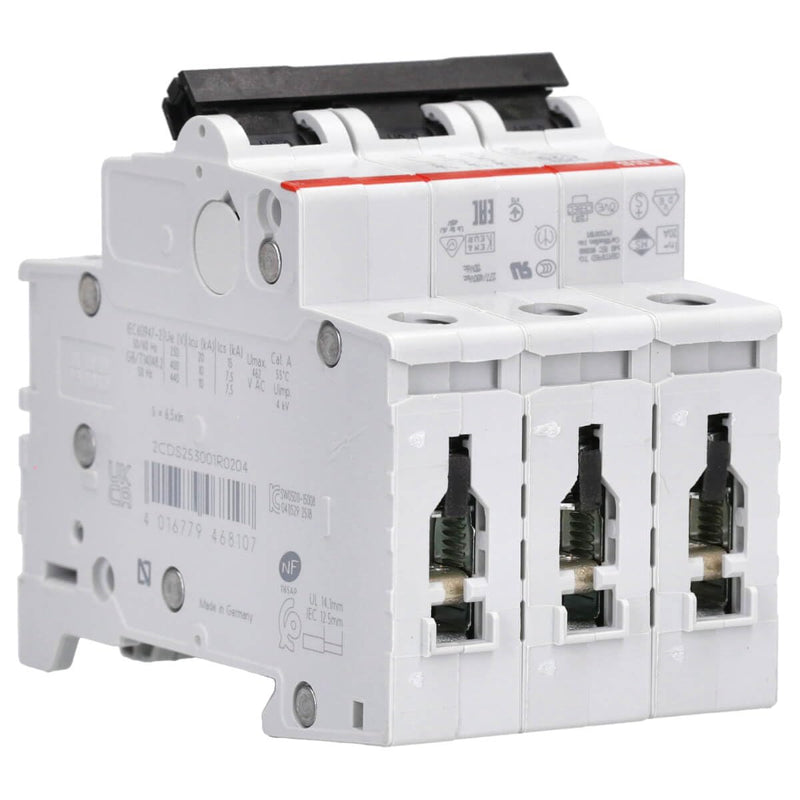 [Australia - AusPower] - ABB S203-C20 Circuit Breaker - S200-3P - 20 A - C 2CDS253001R0204 Single pack 
