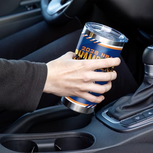 Rico Industries NBA Basketball New York Knicks 2026 NBA Champions 20oz Stainless Steel Tumbler with Lid - Great For Coffee, Tea, Water or Cocktails