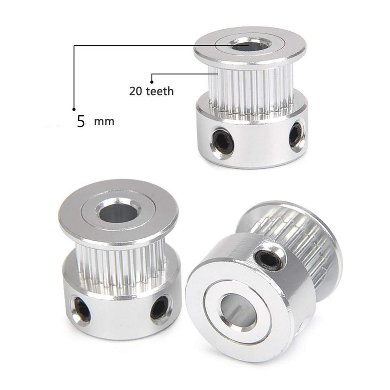 [Australia - AusPower] - GT2 Pulley 20 Teeth 5mm bore for 6mm Width 20T Timing Belt Pulley Wheel Aluminum for 3D Printers - 10 PCS 