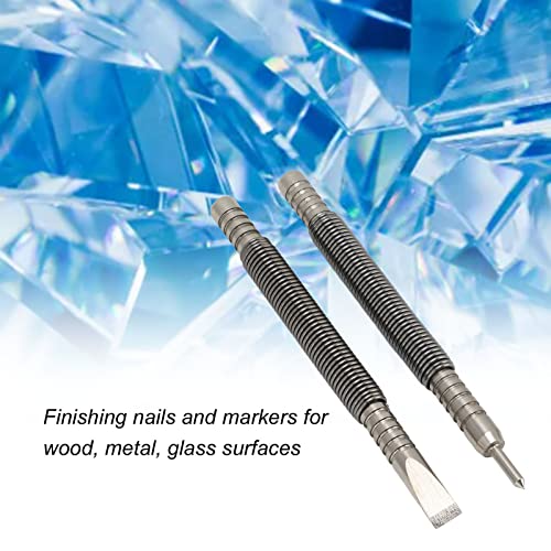 Cyrank 2-piece pin punch set with hammerless cold chisel and hinge pin punch tools for door pin removal