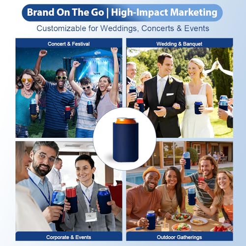 Dark blue Josake Scuba Foam Can Cooler Sleeve for 12oz cans, bulk pack of 100, thermocooler insulated drink holder.