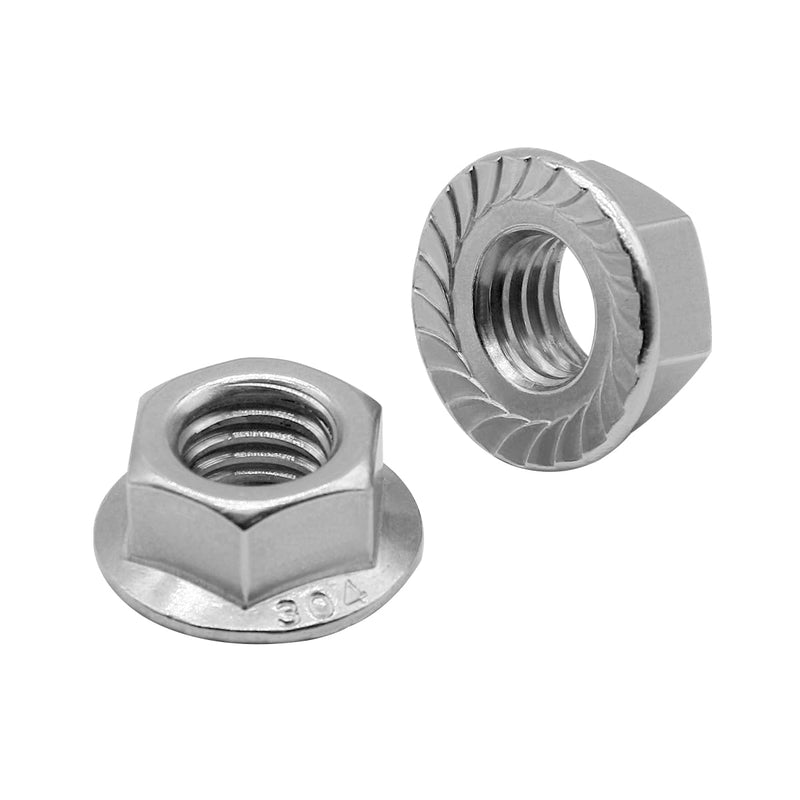 Beduan 1/2"-13 Serrated Flange Hex Lock Nuts 304 Stainless Steel 18-8 Bright Finish (10PCS) 10