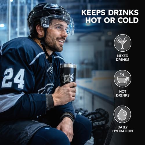 Maverick Advantage Hockey Mom Dad Tumbler Set 20oz Black Sliding Lock Lid