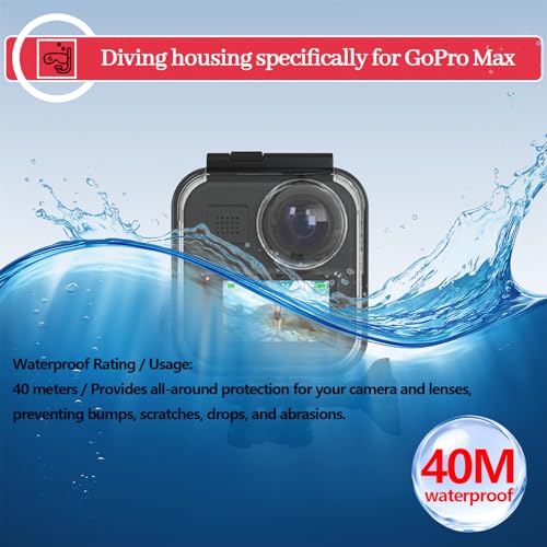 Ultimate Underwater Dive Housing Case Compatible with GoPro MAX – 40m/131ft Waterproof Protective Shell with Corrosion-Resistant PC & Tempered Glass Lens 2019