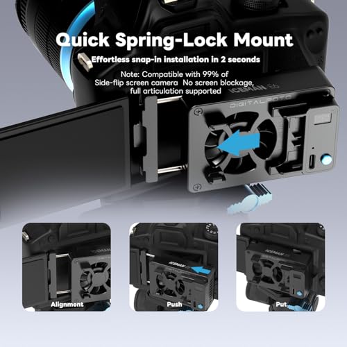 ICEMAN-E6 TEC Semiconductor Camera Cooling Fan | TEC Semiconductor Camera Cooler, LED Display, USB-C Dual Power and Quick Lock Mount for Canon R5/R6/90D/SX70 Etc ICEMAN-E6 EU